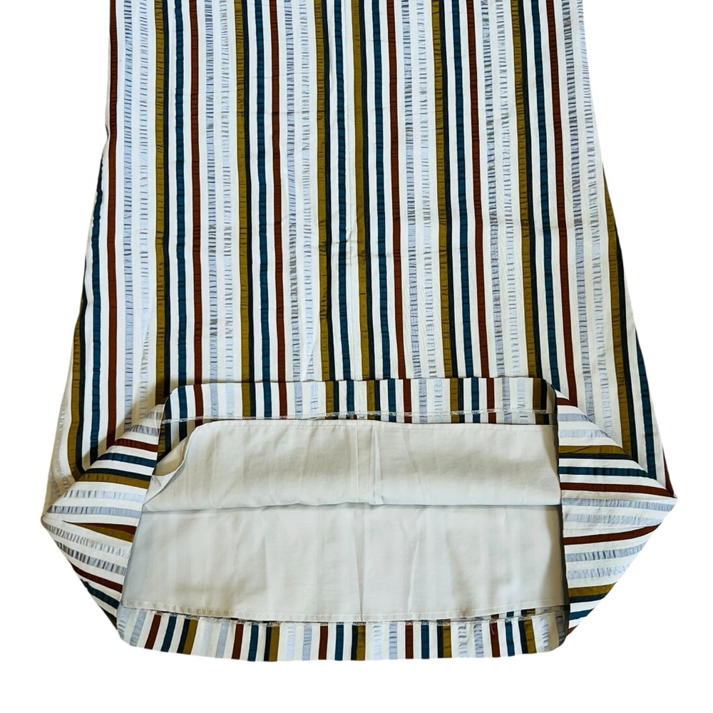 Theory Women’s Sz 2 V-Neck Stripe Sleeveless Linen Blend Dress Shift Lightweight - Picture 10 of 15